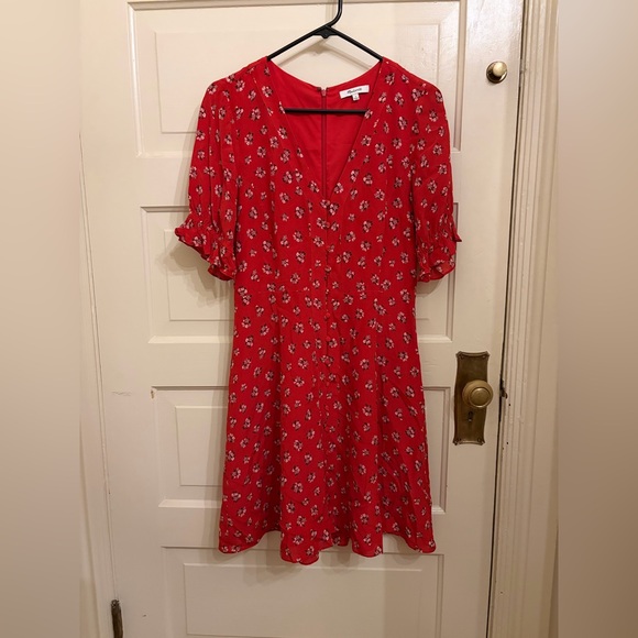 Madewell Dresses & Skirts - Madewell Silk Ruffle-Sleeve Button-Front Dress in Little Lilies Size 4